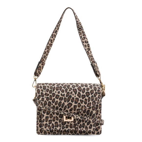 MARLON Leo Made In Italy Suede Animalier Crossbody - Picture 1 of 2
